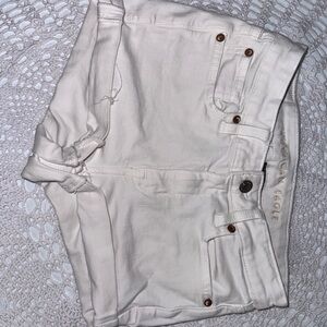 American Eagle Cream Denim Shorts